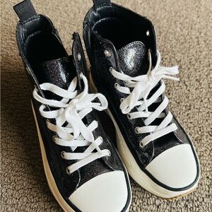 Glittery girl shoes Brand Steve Madden one time wear.